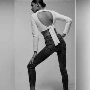 Zara Vintage Skinny Jeans High-Rise/Ankle Lengths- black / grey SZ 26 / 4 - NWT